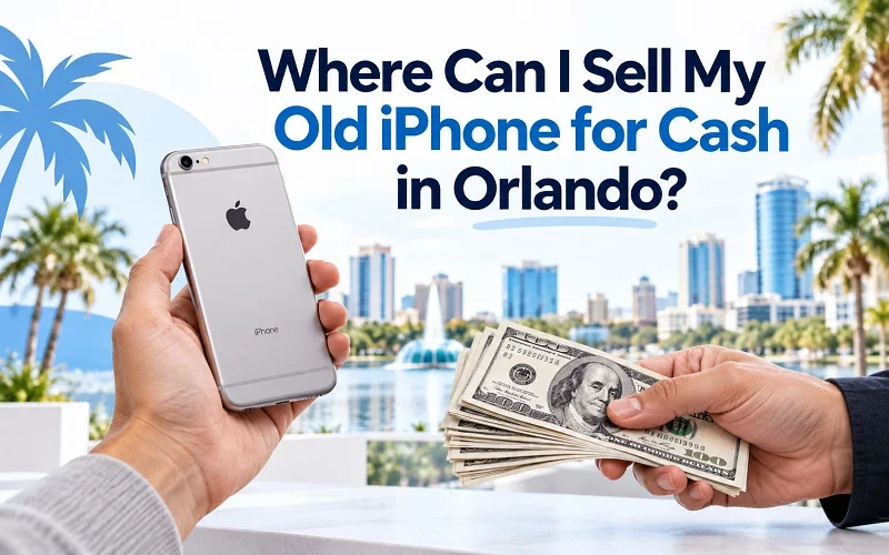 Old iPhone ready to sell for cash in Orlando at a local phone buyer